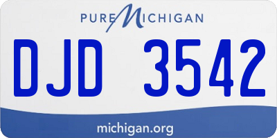 MI license plate DJD3542