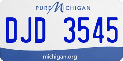 MI license plate DJD3545
