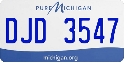 MI license plate DJD3547