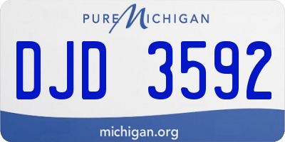 MI license plate DJD3592