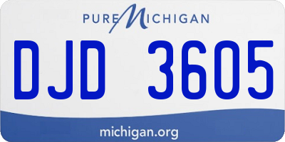 MI license plate DJD3605