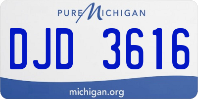 MI license plate DJD3616