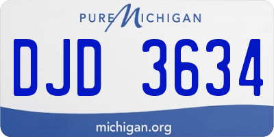MI license plate DJD3634