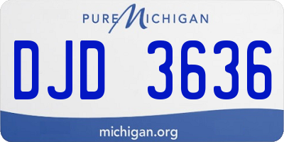 MI license plate DJD3636