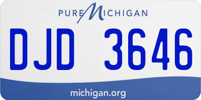 MI license plate DJD3646