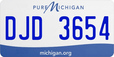 MI license plate DJD3654