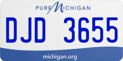 MI license plate DJD3655
