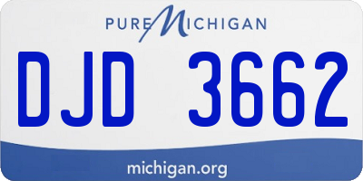 MI license plate DJD3662
