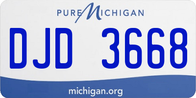 MI license plate DJD3668