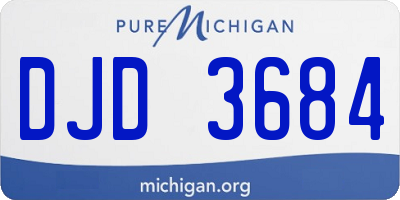 MI license plate DJD3684