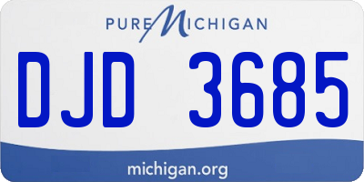 MI license plate DJD3685