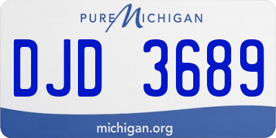 MI license plate DJD3689