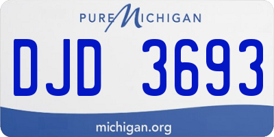MI license plate DJD3693