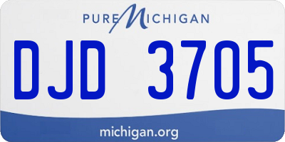 MI license plate DJD3705