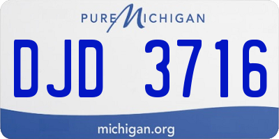 MI license plate DJD3716