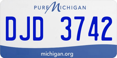 MI license plate DJD3742