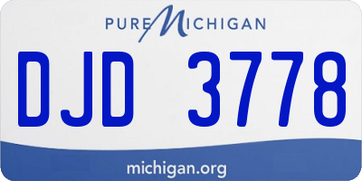MI license plate DJD3778