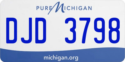 MI license plate DJD3798