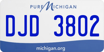 MI license plate DJD3802