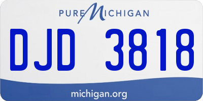 MI license plate DJD3818