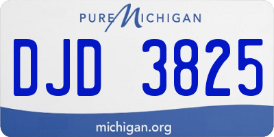 MI license plate DJD3825
