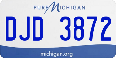 MI license plate DJD3872