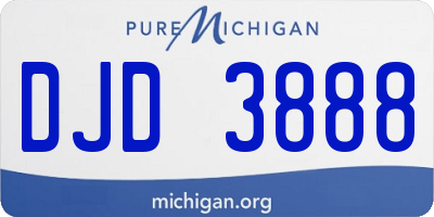MI license plate DJD3888