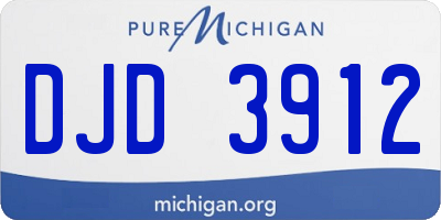 MI license plate DJD3912