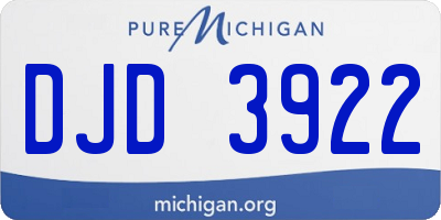 MI license plate DJD3922
