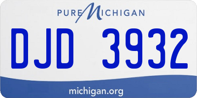 MI license plate DJD3932