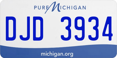 MI license plate DJD3934