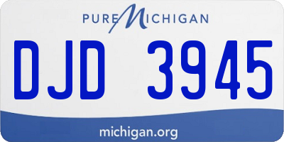MI license plate DJD3945
