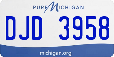 MI license plate DJD3958
