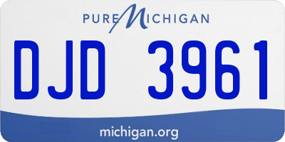 MI license plate DJD3961