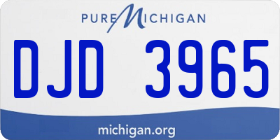 MI license plate DJD3965