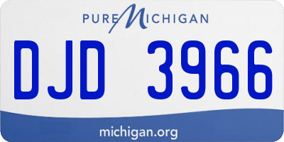 MI license plate DJD3966