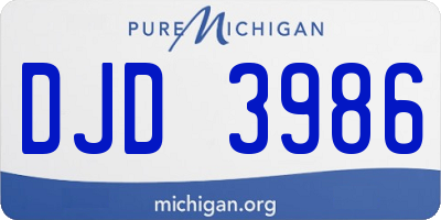 MI license plate DJD3986