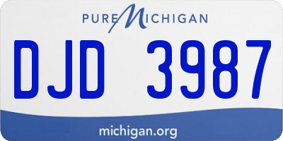 MI license plate DJD3987