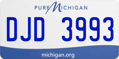 MI license plate DJD3993