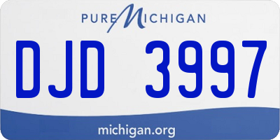 MI license plate DJD3997
