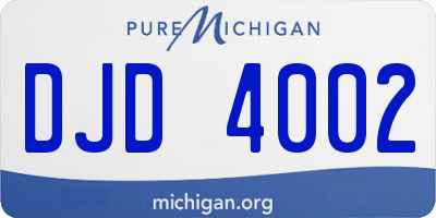 MI license plate DJD4002