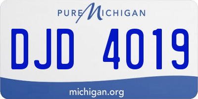 MI license plate DJD4019