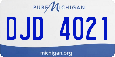 MI license plate DJD4021