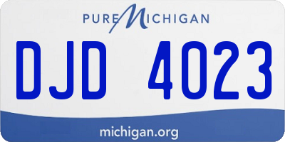 MI license plate DJD4023