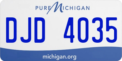 MI license plate DJD4035