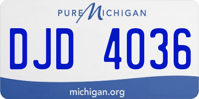MI license plate DJD4036