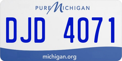 MI license plate DJD4071