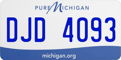 MI license plate DJD4093