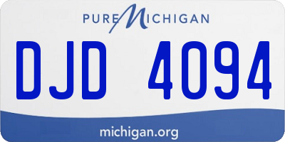 MI license plate DJD4094