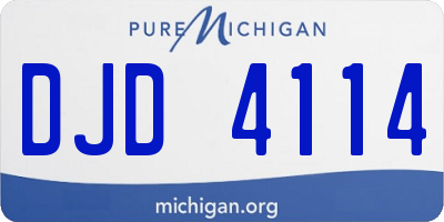 MI license plate DJD4114